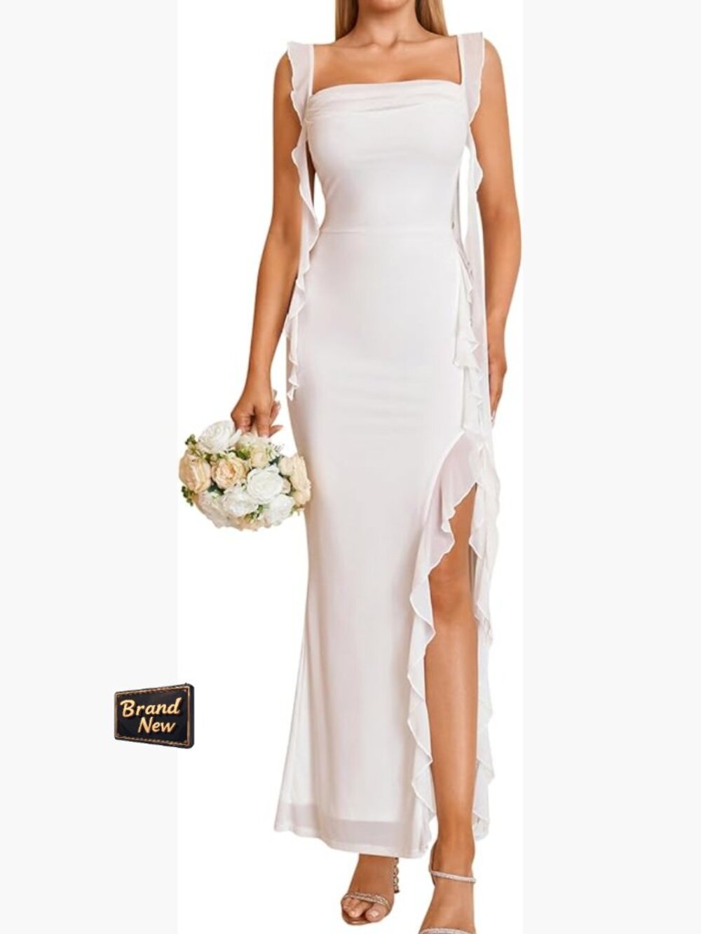 Ruffle Floral Maxi Long Formal Wedding Guest Dress Women 2026
